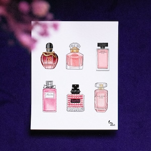 Affiche parfums "La vie en rose" illustration