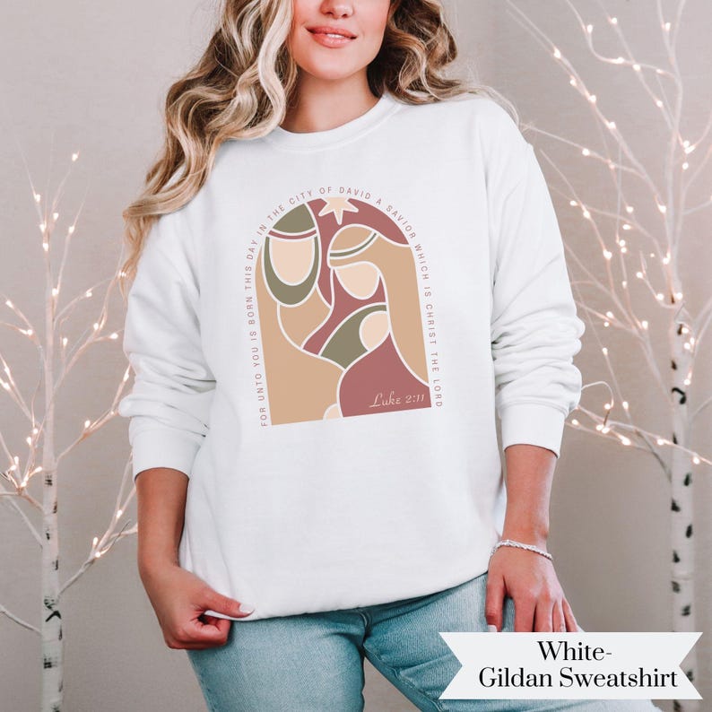 Christian Christmas Nativity Scene Sweatshirt, Religious Holiday Shirt