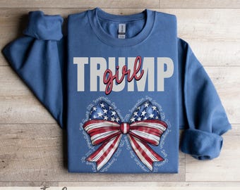 Girly Trump Inauguration Shirt, Patriotic Coquette Bow Sweatshirt, 45 47 President Trump Ttshirt, Republican Conservative Gift, Jan 20 2025