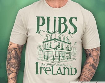 Irish Pub T-Shirt, Funny Ireland Drinking Tee, Vintage Style St Patrick's Day Gift for Beer Lovers, Mens Graphic Tee, Irish Bar Meme Shirt