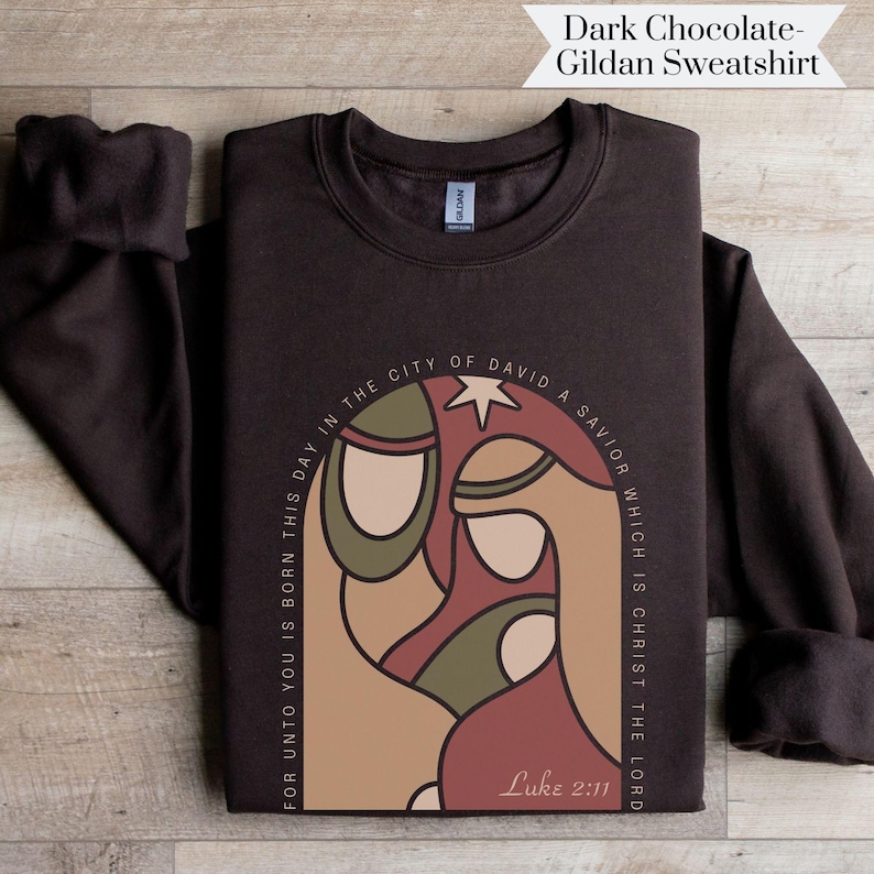 Christian Christmas Nativity Scene Sweatshirt, Religious Holiday Shirt
