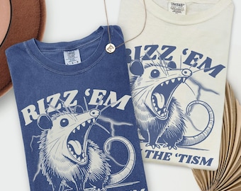 Comfort Colors Autism Possum Shirt, Rizz Em With The Tism Tee, Sped Teacher Gift, Autism Mom Apparel, Feral Meme Inclusion Advocate