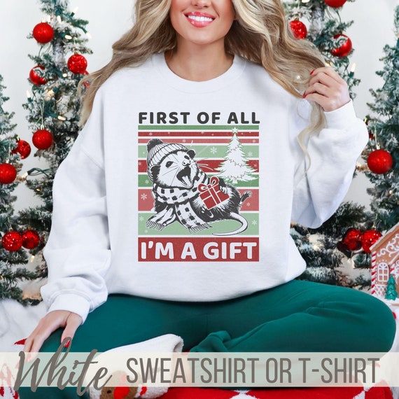 Hoodie Possum Christmas Sweater First Of All Im Funny Feral Possum