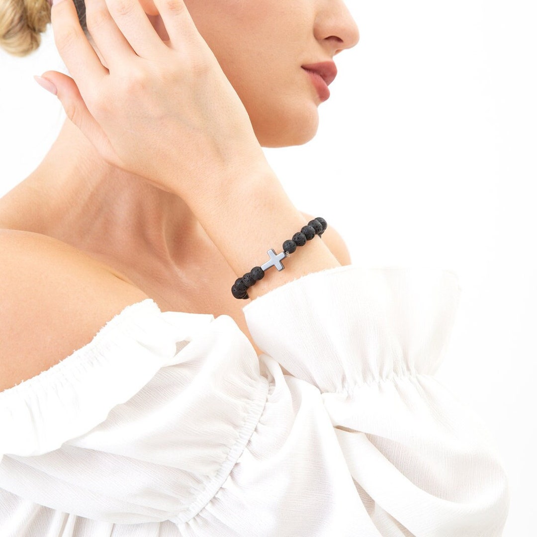 Faith Cross Bead Bracelet Unisex Jewelry Religious Gift Etsy