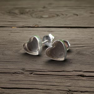 Sterling Silver Heart Earring Bezel Blanks: Resin Jewelry Base (4x4MM to 25x25MM)
