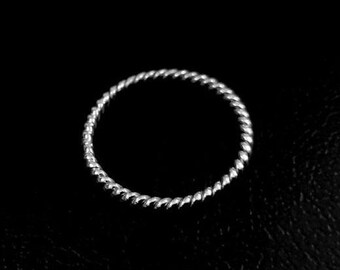 925 Sterling Silver Rope Band, Simple Band, Stackable, Minimalist Ring, Everyday Jewelry, 1.85MM Thickness