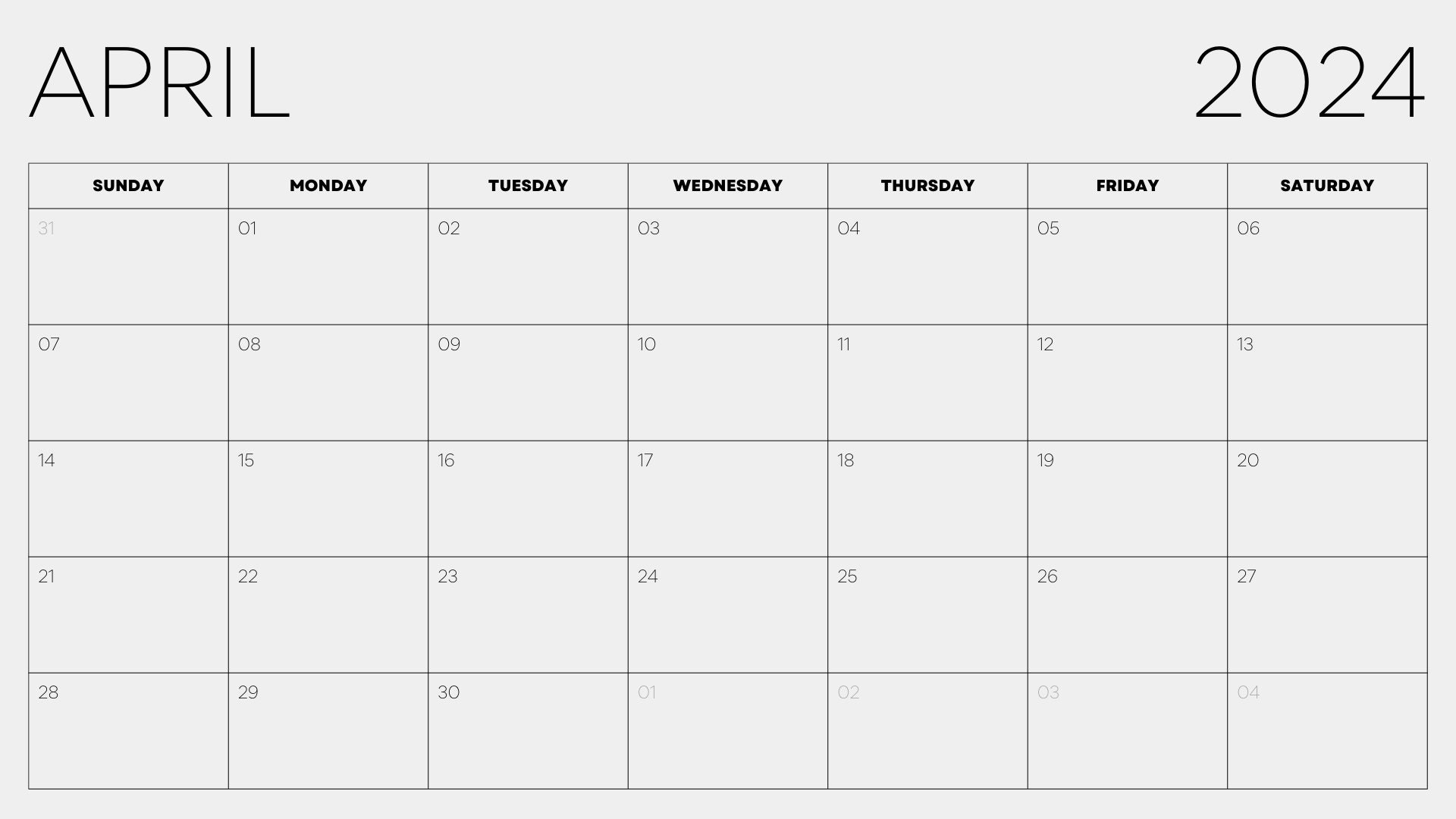 Minimal 2024 Calendar Printable PDF and Canva Templates Etsy