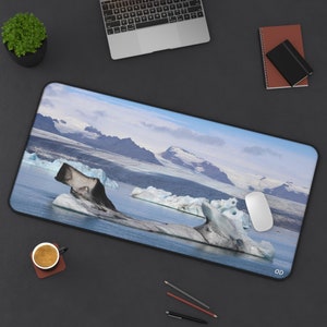 Desk Mat Iceland Icy Landscape: Original No filter photograph Christmas Unique holiday her him gift-giftful-gifted customiz ed personal