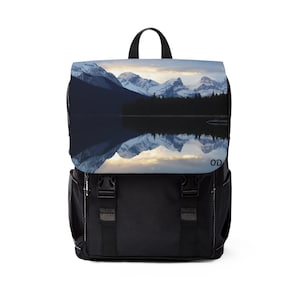 Sac à dos à bandoulière unisexe Mountain Reflection Original photographie sans filtre Vacances de Noël, elle lui fait cadeau-cadeau-cadeau personnalisé persona