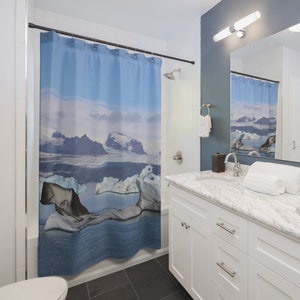 Bath Shower Curtains Icy Landscapes Iceland Original No filter photograph Christmas holiday her him gift-giftful-gifted customiz ed personal