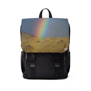 Sac à dos à bandoulière unisexe montagne arc-en-ciel original sans filtre photographie Noël vacances elle lui cadeau-cadeau-cadeau personnalisé personnalisé