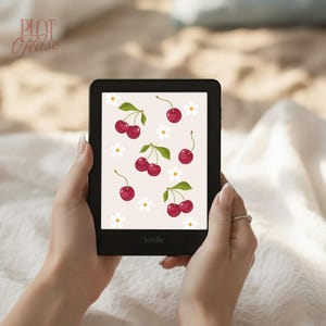 Daisies and Cherries Kindle Lock Screen Colorsoft Compatible Kindle Wallpaper