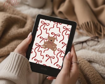Teddy Bear & Bows Kindle Lock Screen Colorsoft Compatible