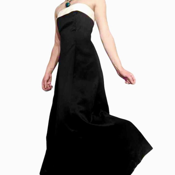 90s strapless satin gown w shawl