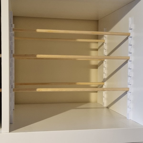Verstellbares Regal einreihig fügt Würfelregal, einfach zu installierende Regalstützen für Ikea Kallax-Aufbewahrungslösung für andere ein