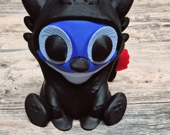Dragon Toothless  Skin with Stitch face pen holder Figure  Desk Decor