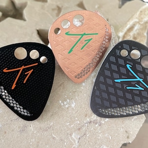 T1 Guitar Picks (3-Pack) Demo Set Plectrums for Guitar or Bass (Stainless Steel) 0.3mm thick