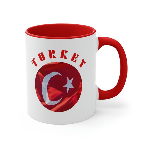 Turkey Tea Coffee Mug 11oz Turkish Pride Mug Red and White Flag Mug Turkey Flag Mug Unique Istanbul Souvenir Mug Turkey Coffee Mug