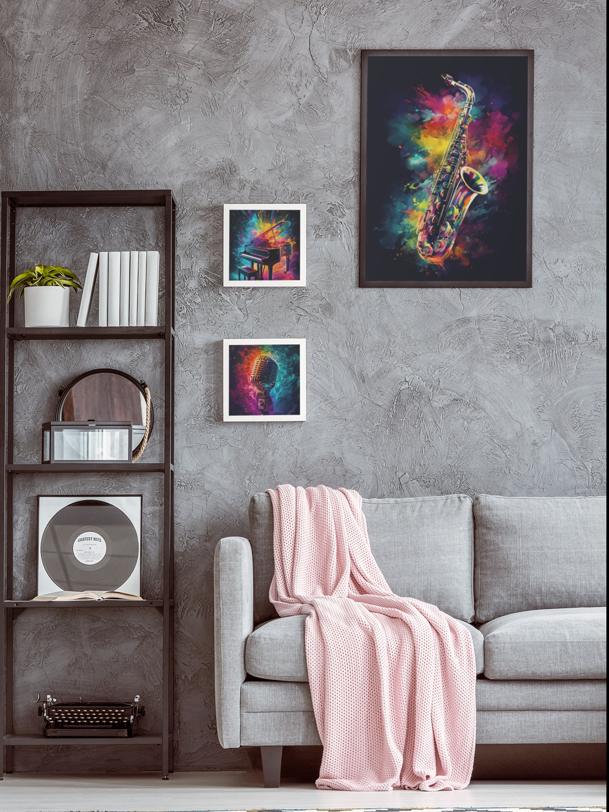 Saxophone Jazz Music Wall Art Print - Rustic Home Decor for ...