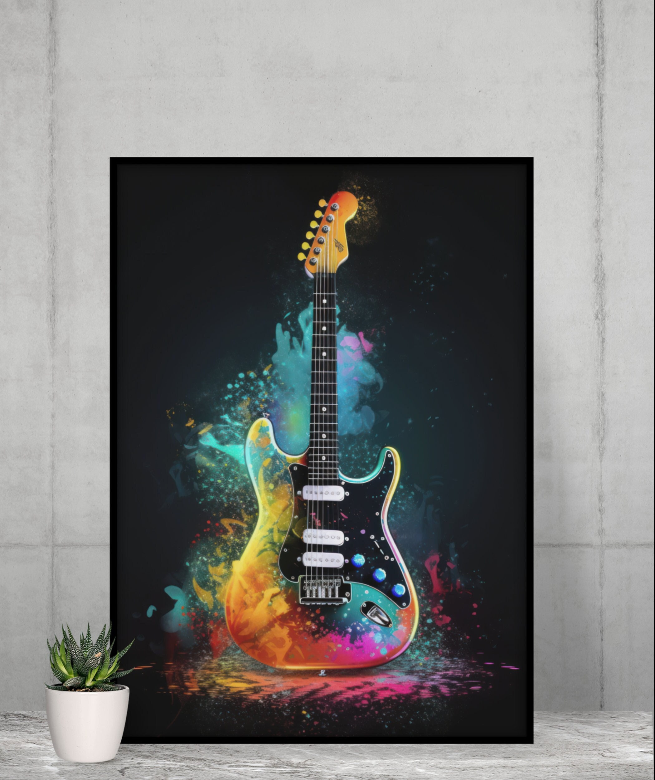 Electric Guitar Poster Art, Wall Print, Printable Art, Digital