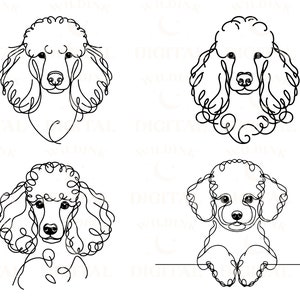 Poodle Line Art Clipart Bundle: Minimalist Dog Vector (digital Download ...