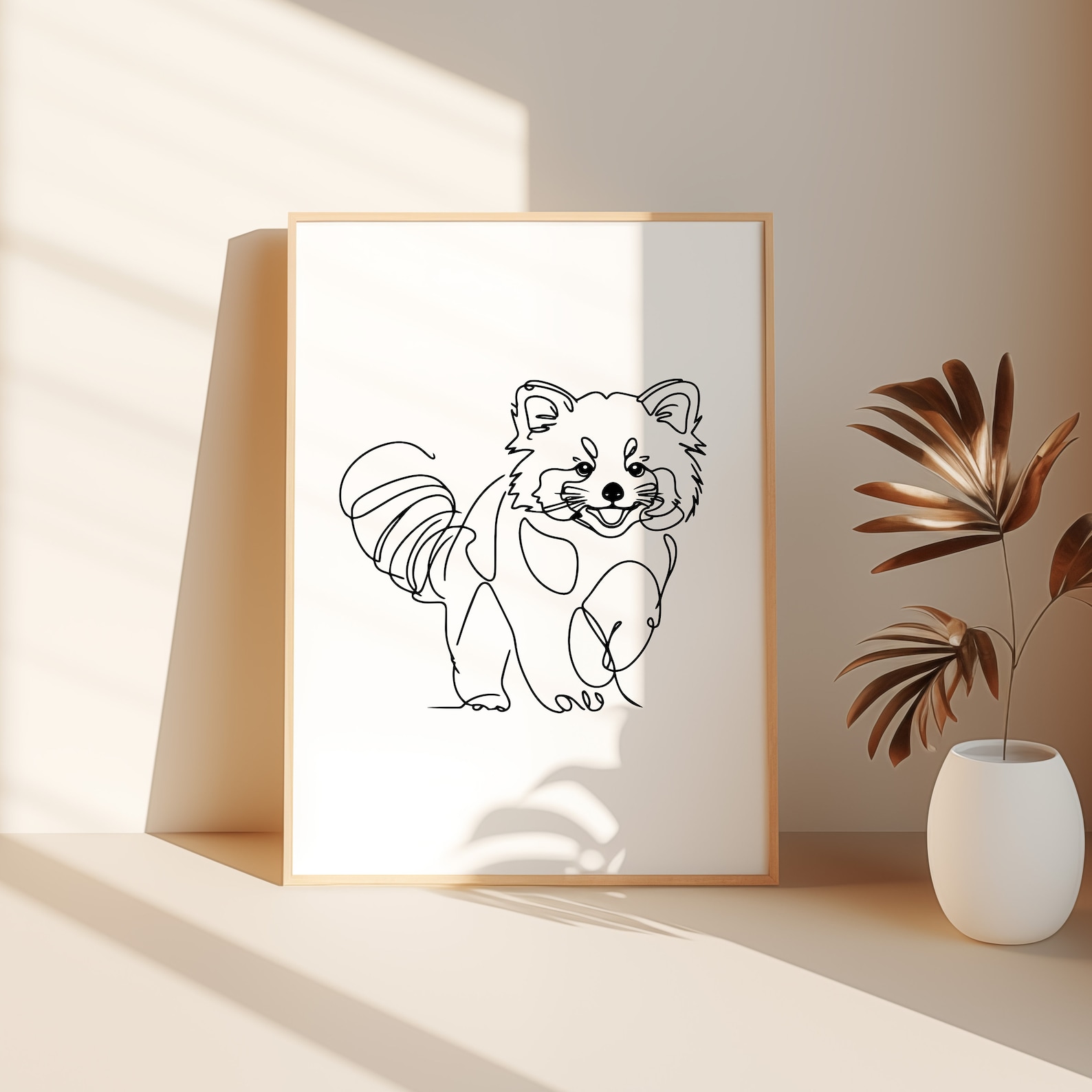Red Panda Line Art SVG Clipart: Minimalist Tattoo Design (digital ...