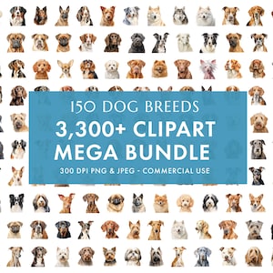 3,300+ Dogs Clipart Mega Bundle 150 Dog Breeds, The Largest Dog Breed Collection on Etsy, Instant Digital Download