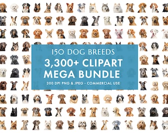 Dog Breeds Clipart Mega Bundle: 150 Breeds (Digital Download)