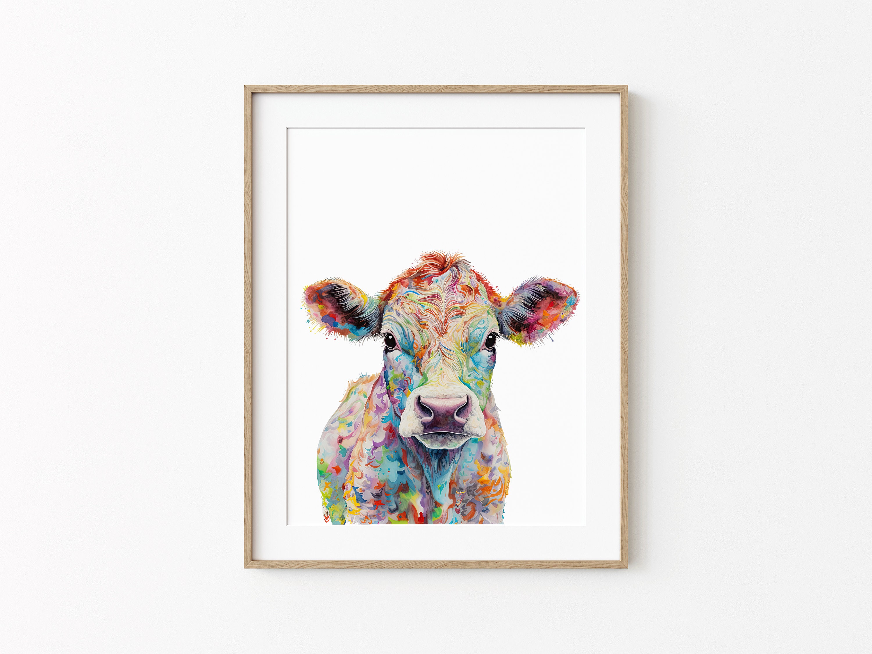 Baby Cow Watercolor Clipart 9 Pngs Nursery Decor Farm Wall - Etsy