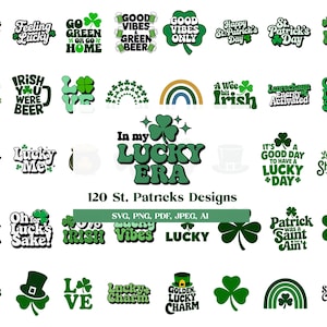 St. Patrick&#39;s Day SVG Bundle: 120 Lucky Designs (Digital Download)