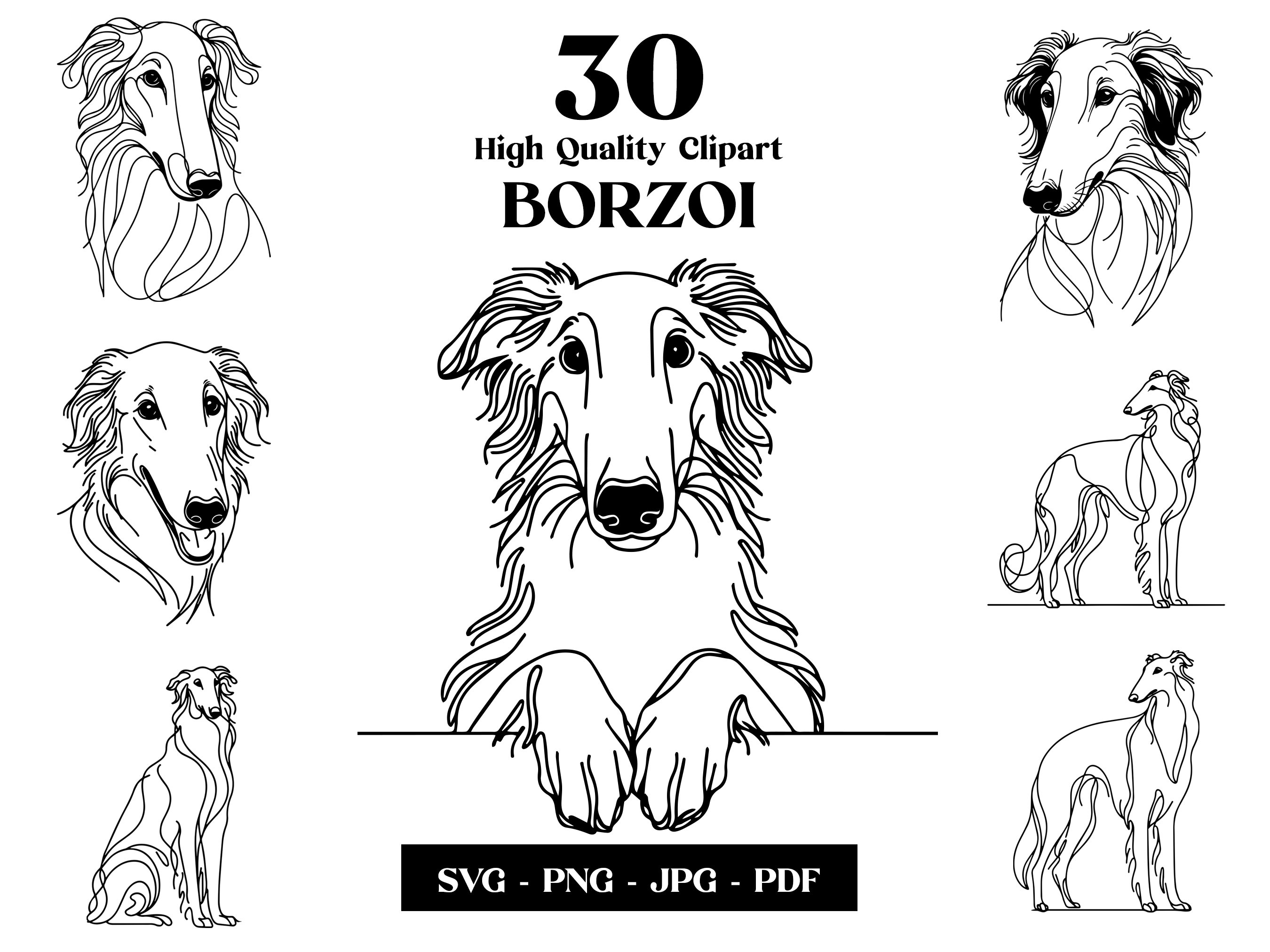 Borzoi art - Etsy 日本