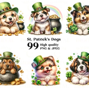 St Patrick's Dogs 99 High Quality PNG & JPEG, 50 Dog Breeds, Dogs PNG Clipart, Dog Bundle, Sublimation Dogs, Irish Clipart, Digital Download