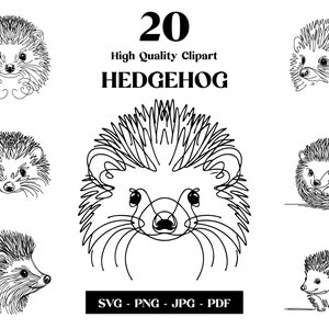 Jeż SVG Clipart, Minimalistyczna Linia Sztuki, Logo Zwierzęce Wektor, Sztuka Nowoczesna, Tatuaż i Projekt Sublimacji, Haft, Pobieranie Cyfrowe
