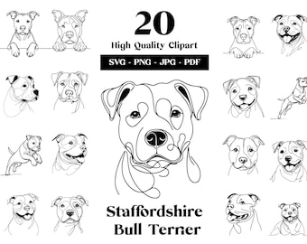 Geometrischer Staffordshire Bullterrier Staffy Hund Kopf