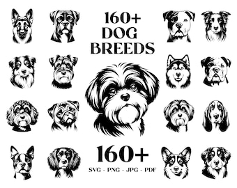 Dog SVG Bundle: 160+ Breeds Clipart (Digital Download)