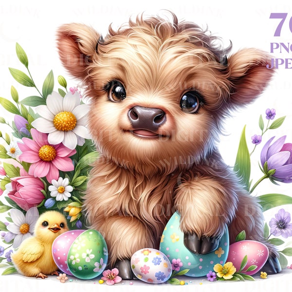 Watercolor Easter Animals Clipart Bundle 70 High Quality PNG & JPEG, Cute Easter Bunny, Spring Clipart, Digital Download, Sublimation
