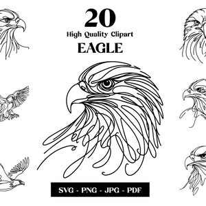 Eagle SVG clipart, vogel minimalistische lijntekeningen, logo dierlijke vector, moderne kunst, tattoo & sublimatie ontwerp, borduurwerk, digitale download