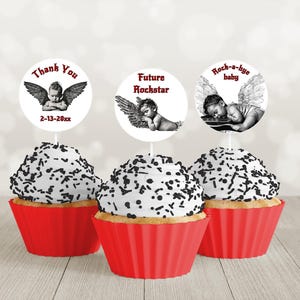 Rock Konzert Gender Reveal Shower, Born to Rock Ticket Pass, bearbeitbare Einladung für Rock n Roll Party, Rock a Bye Baby Boy oder Girl ba122