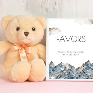 Mountain Baby Shower Favor Sign | Adventure Baby Shower | Party Favor Sign | Favor For Guests Table | Baby Boy or Girl | Couples Shower ba09
