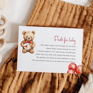 We can Bearly Wait babyshower boekverzoek invoegen, boek met ballonnen beer voor baby, breng een boekuitnodiging mee, genderneutrale behuizing ba7
