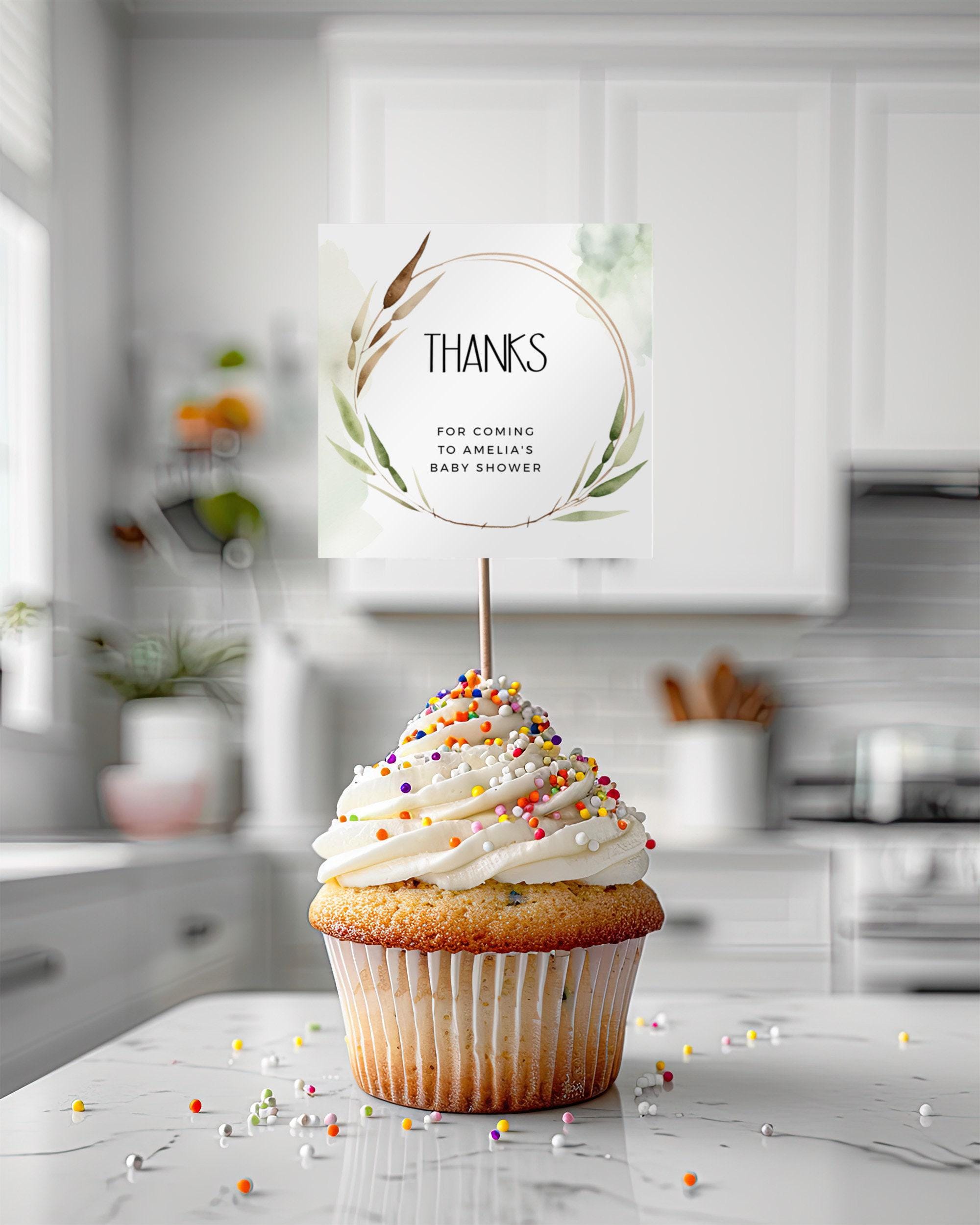 Duck Pond Baby Shower Cupcake Toppers, Water Lily Shower Decoration, Rustic  Boho Floral Party Theme, 3 Editable Templates Ba97 - Etsy, image size:2000x2500