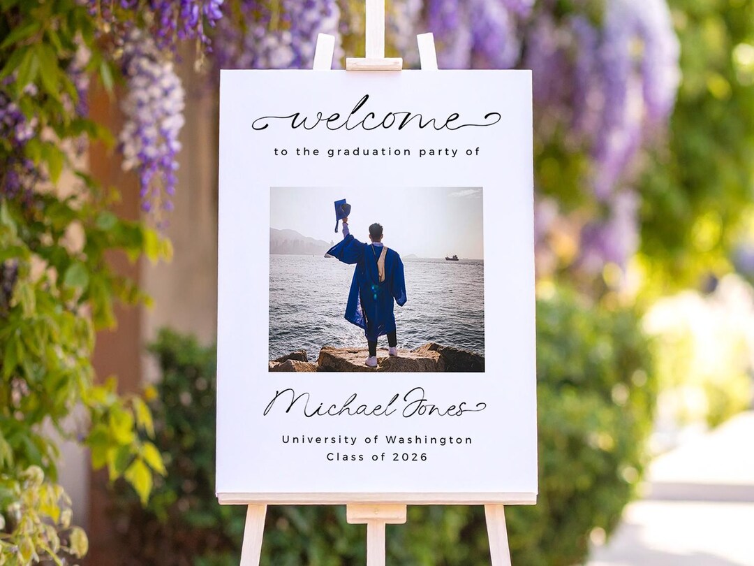 Graduation Party Welcome Sign Template, Custom Easel Sign, Graduation ...