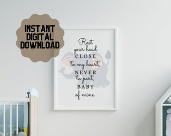 INSTANT Download Neutral Elephant Nursery Baby Room Toddler Room Wall Art Neutral Elephant Wall Art Elephant Neutral Print Wall Decor