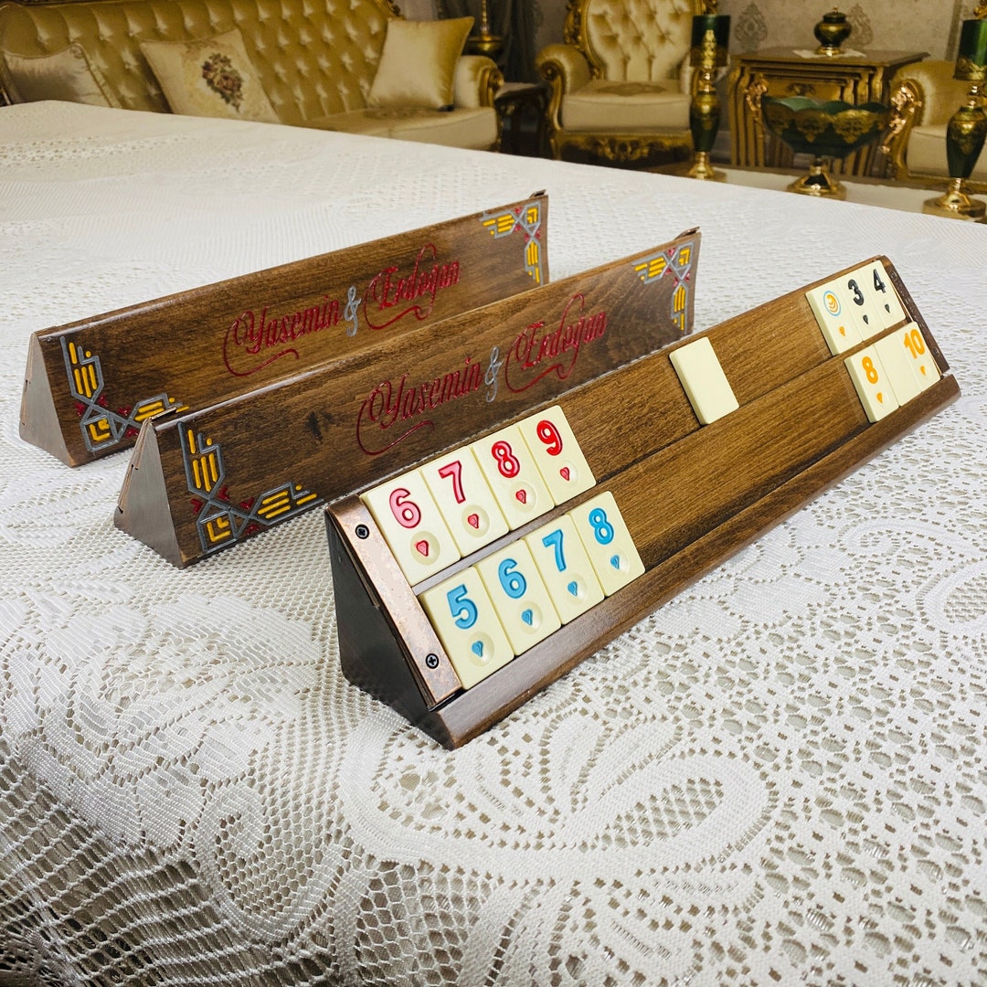 Personalized Wooden Rummikub Set for Family Fun Customized Game for 48