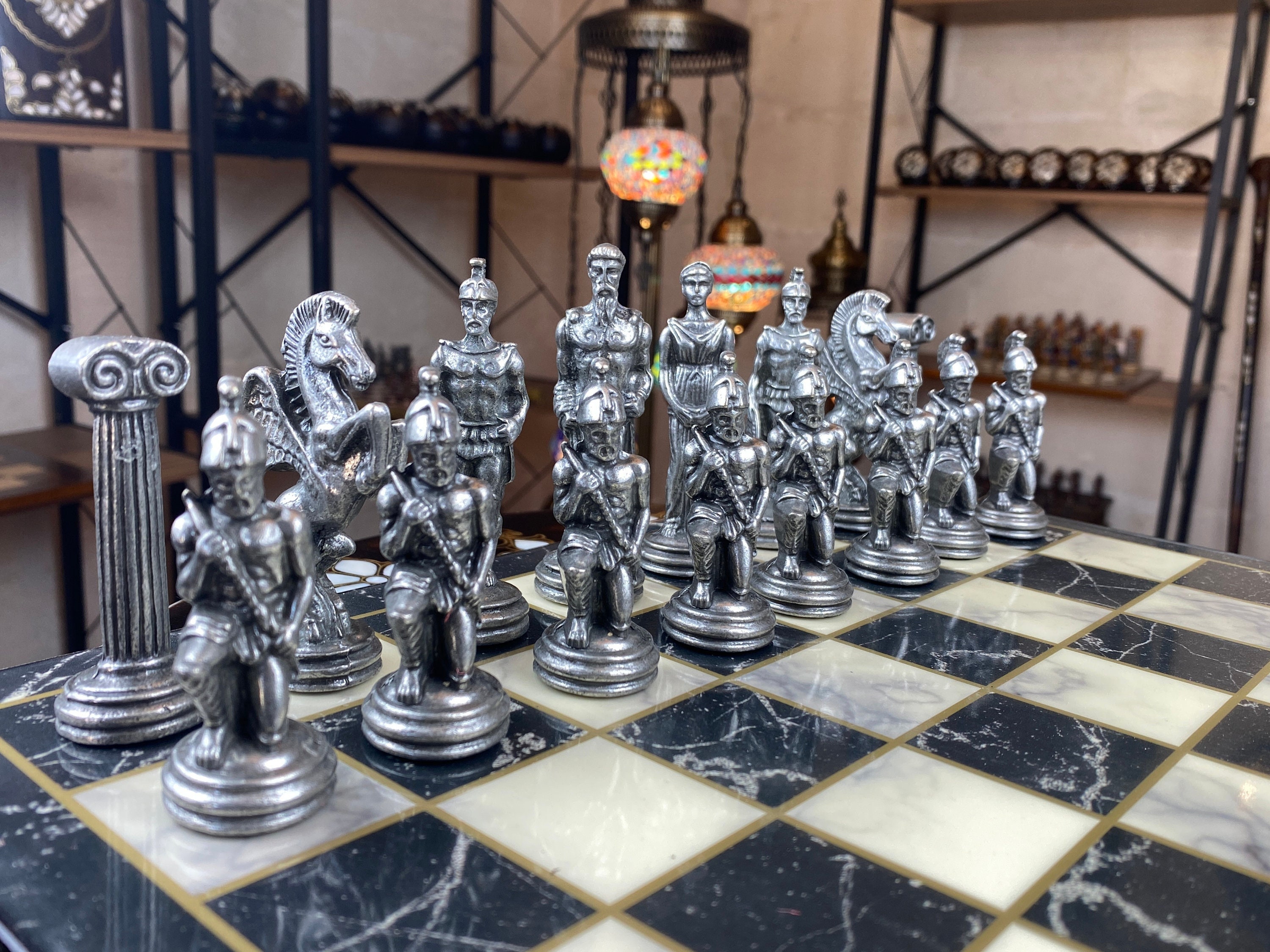 Premium Solid Wood Chess Set With Zinc Alloy Metal Weighted Pieces