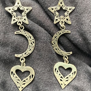 Vintage Himmlische Filigrane Herz Ohrringe
