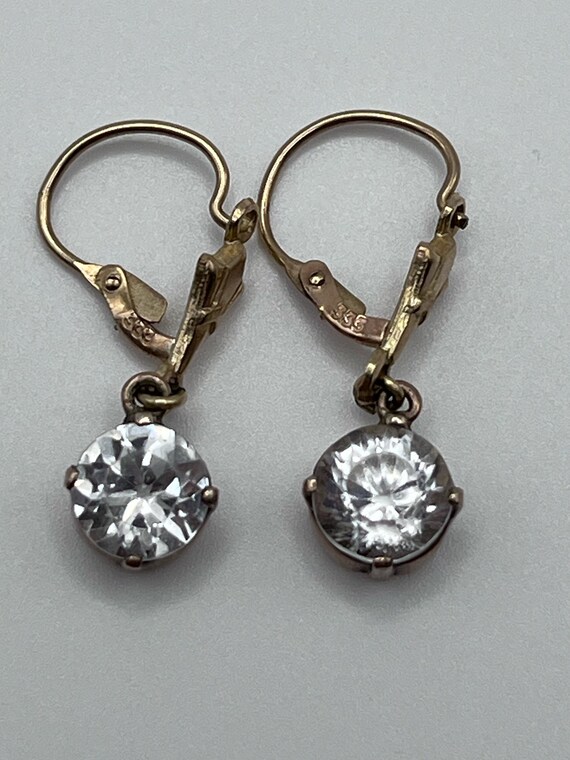 Antique 10K Rock Crystal Earrings