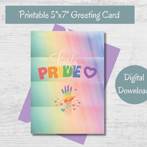 Carte de voeux Happy Pride, mois de la fierté, carte LGBTQIA+, cadeau de fierté, carte de célébration de la fierté, carte arc-en-ciel, carte de coming out, carte de fierté gaie