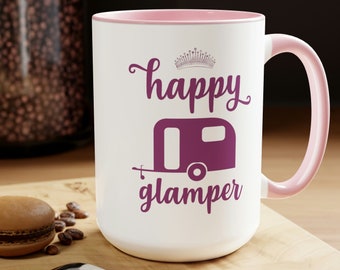 Happy Glamper Mug, Glamper Mug, Camping Mug, Camping Lover Mug, Glamping Lover Mug, Glamper Gift, Camping Gift, Glamping Lover Gift