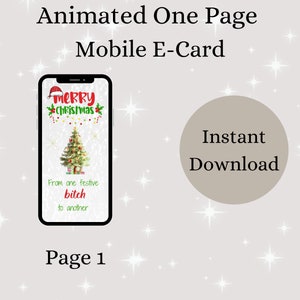 Tarjeta electrónica de Navidad animada divertida, Tarjeta de Navidad, Descarga instantánea, Tarjeta digital, Tarjeta de felicitación electrónica, Tarjeta móvil, Tarjeta electrónica de amigo